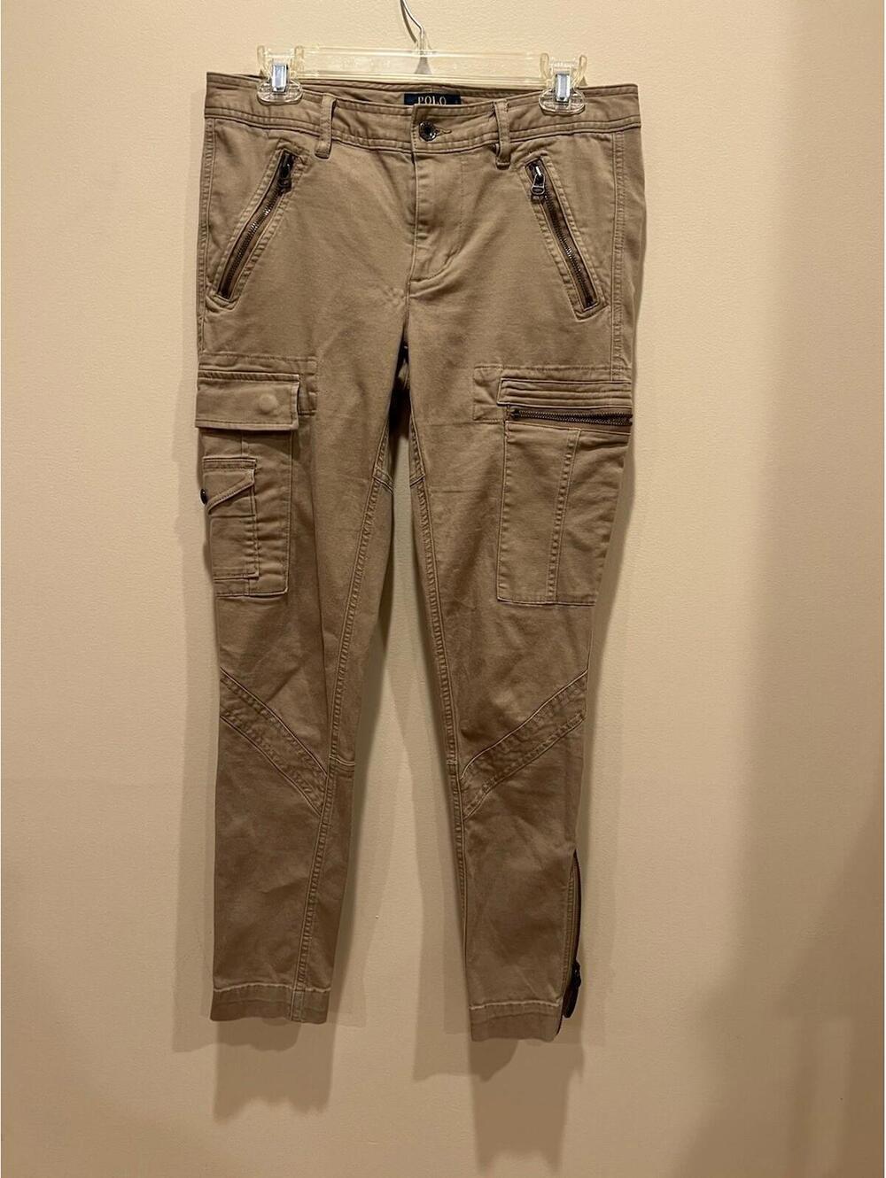 Polo Ralph Lauren Khaki Cargo Pants Women’s Size 8 Zipper